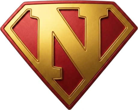 Logo Super Nico — bouclier doré au N